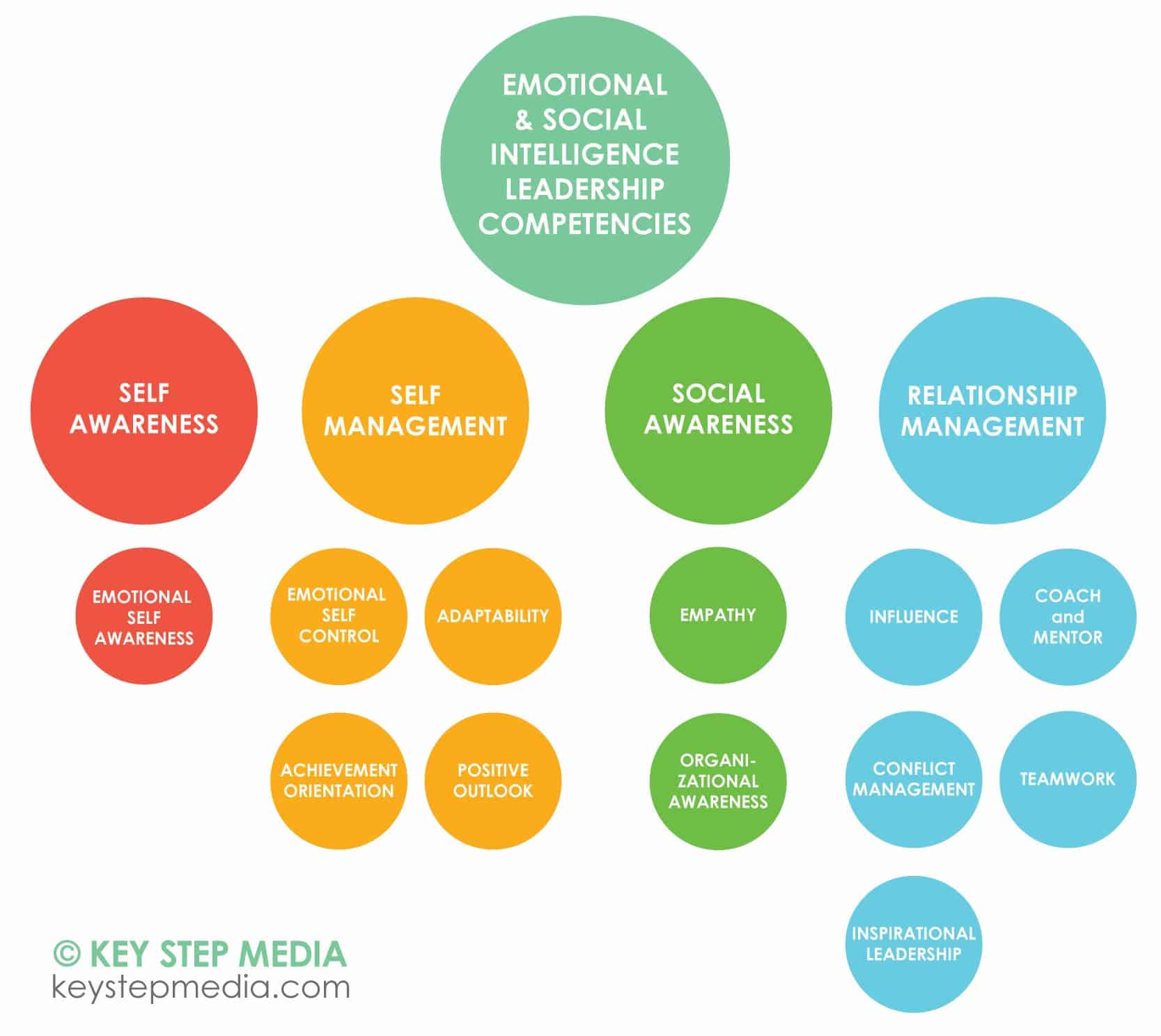 Graphic depicting emotional and social intelligence leadership competencies.