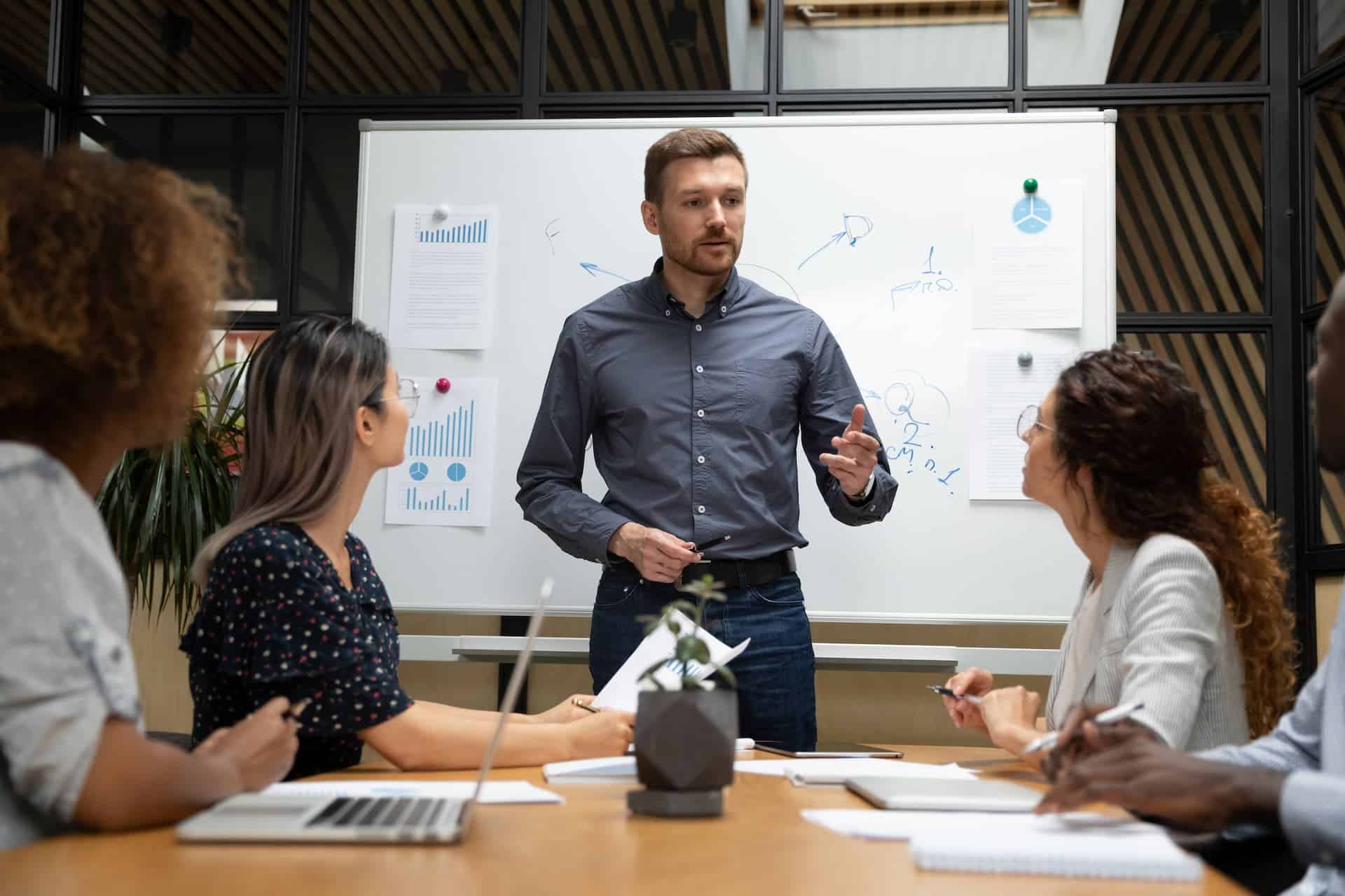 Man giving a presentation.