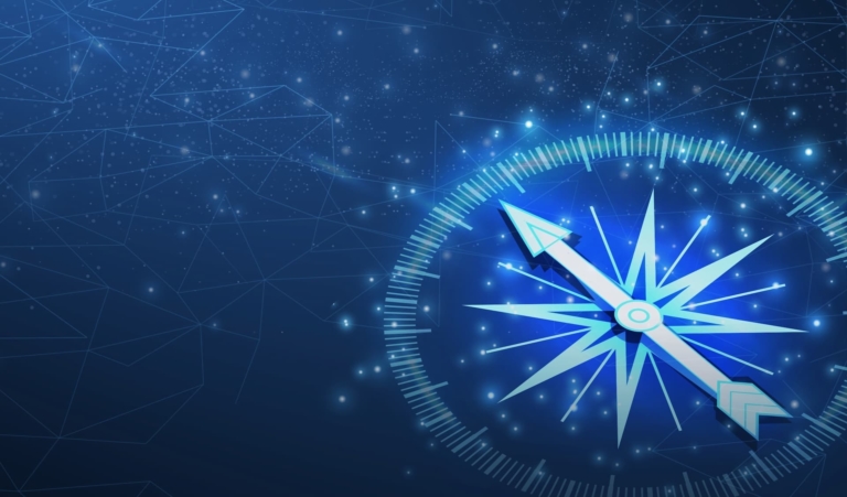 A compass pointing North, symbolizing direction and clarity of purpose.